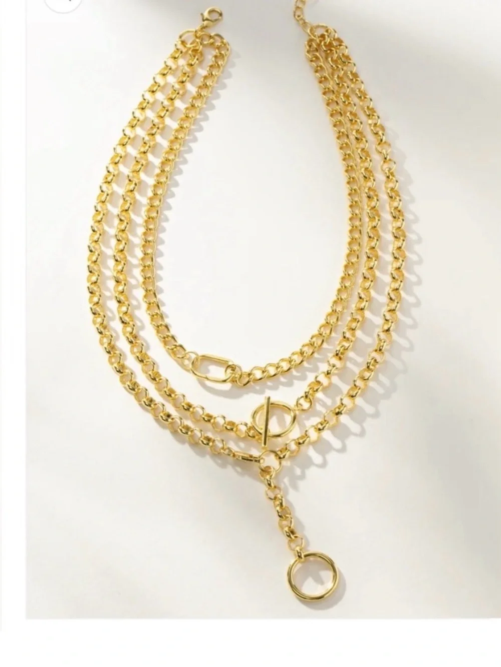 UNCOMMON JAMES • Triple Layered Toggle Necklace • Gold